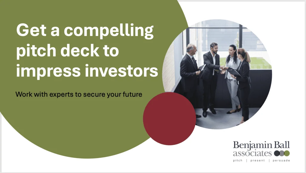 example of a cover slide in an investor pitch structure
