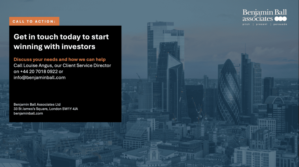 investor pitch deck design example with city image