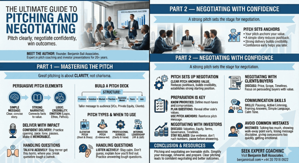 The Ultimate Guide to Pitching and Negotiating 4 The Ultimate guide to pitching and negotiating. Tips from Benjamin Ball Associates UK