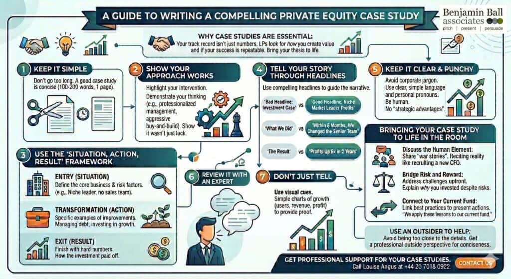 How to Write a Private Equity Case Study 4 Infographic - how to write a private equity case study - Benjamin Ball Associates